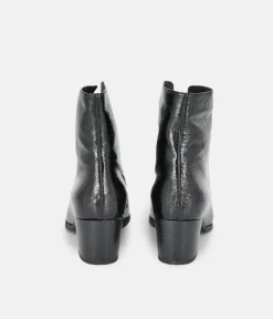 PieSanto Fabulous Front Zip Patent Ankle Boots