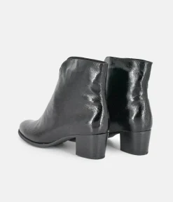 PieSanto Fabulous Front Zip Patent Ankle Boots