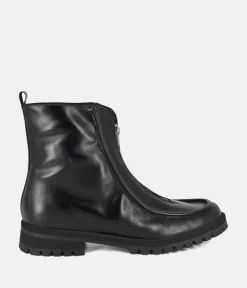 PieSanto Fabulous Front Zip Leather Ankle Boots