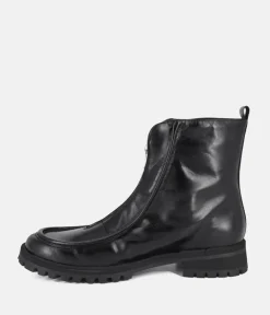 PieSanto Fabulous Front Zip Leather Ankle Boots