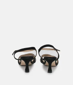 PieSanto Glamourous Black Suede Strappy Sandals