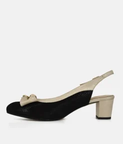 PieSanto Glamourous Block Heel Slingbacks