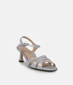 PieSanto Glamourous Silver Strappy Sandals