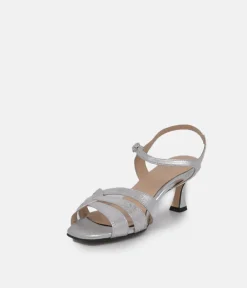 PieSanto Glamourous Silver Strappy Sandals