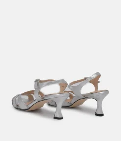 PieSanto Glamourous Silver Strappy Sandals