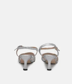 PieSanto Glamourous Silver Strappy Sandals