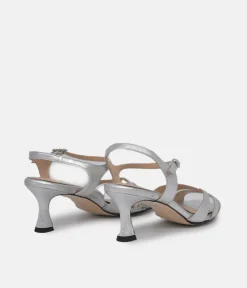PieSanto Glamourous Silver Strappy Sandals