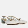 PieSanto Luxurious Pale Blue/White Block Heels