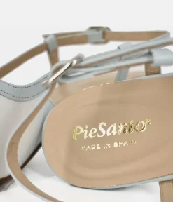 PieSanto Luxurious Pale Blue/White Block Heels