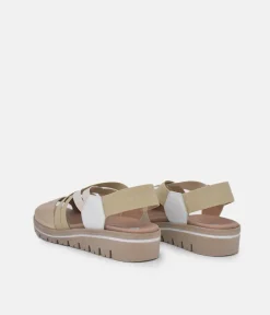 PieSanto Premium Beige Multi Wedge Sandals