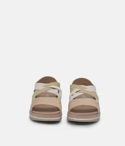 PieSanto Premium Beige Multi Wedge Sandals