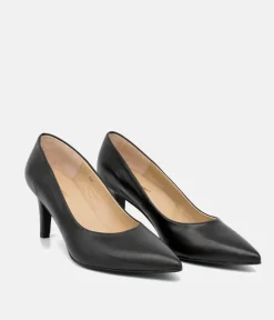 PieSanto Premium Black Leather Heels