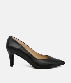 PieSanto Premium Black Leather Heels
