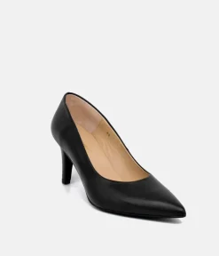 PieSanto Premium Black Leather Heels