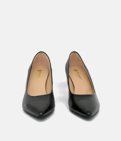 PieSanto Premium Black Leather Heels