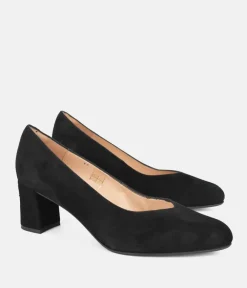 PieSanto Premium Black Suede Block Heels