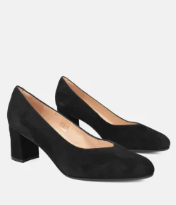 PieSanto Premium Black Suede Block Heels
