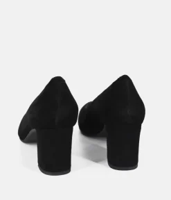 PieSanto Premium Black Suede Block Heels