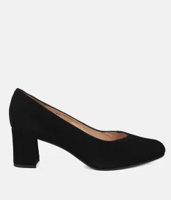 PieSanto Premium Black Suede Block Heels