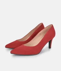PieSanto Premium Cherry Red Suede Heels