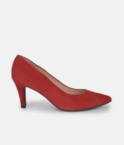 PieSanto Premium Cherry Red Suede Heels