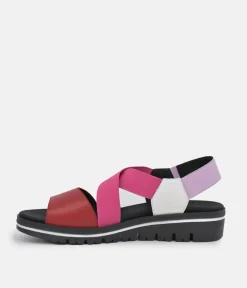 PieSanto Premium Pink Multi Wedge Sandals
