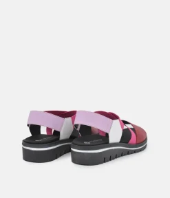 PieSanto Premium Pink Multi Wedge Sandals
