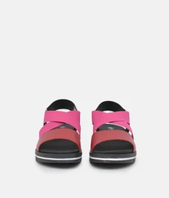 PieSanto Premium Pink Multi Wedge Sandals