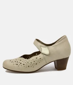 PieSanto Pretty Beige/Gold Mary Jane Style Shoes