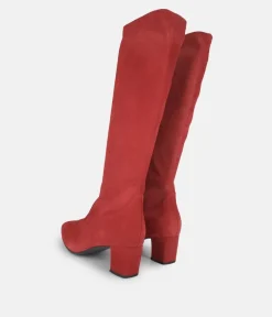 PieSanto Stunning Cherry Suede Long Boots