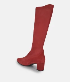 PieSanto Stunning Cherry Suede Long Boots