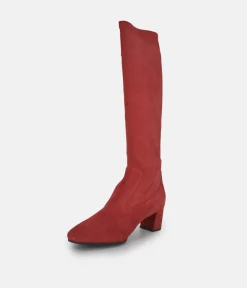 PieSanto Stunning Cherry Suede Long Boots