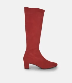 PieSanto Stunning Cherry Suede Long Boots