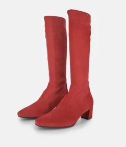 PieSanto Stunning Cherry Suede Long Boots