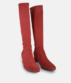 PieSanto Stunning Cherry Suede Long Boots