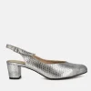 PieSanto Stunning Metallic Silver Slingback Heels