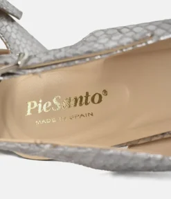 PieSanto Stunning Metallic Silver Slingback Heels