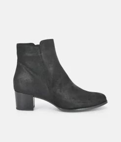 PieSanto Stylish Black Block Heel Ankle Boots