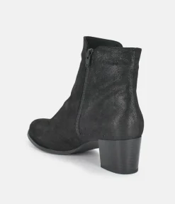 PieSanto Stylish Black Block Heel Ankle Boots