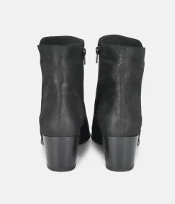 PieSanto Stylish Black Block Heel Ankle Boots