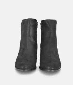 PieSanto Stylish Black Block Heel Ankle Boots