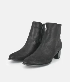 PieSanto Stylish Black Block Heel Ankle Boots