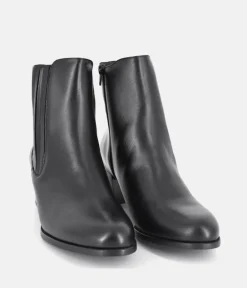 PieSanto Stylish Black Leather Ankle Boots