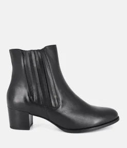 PieSanto Stylish Black Leather Ankle Boots