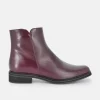 PieSanto Stylish Burgundy Leather Ankle Boots