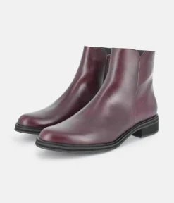 PieSanto Stylish Burgundy Leather Ankle Boots
