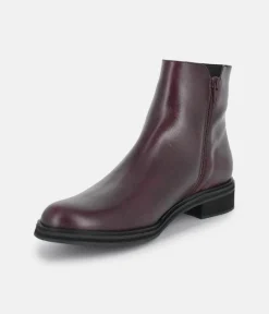 PieSanto Stylish Burgundy Leather Ankle Boots