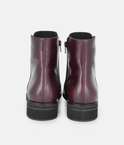 PieSanto Stylish Burgundy Leather Ankle Boots