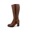 PieSanto Stylish Cognac Long Leather Boots