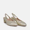 PieSanto Stylish Gold Slingback Heels